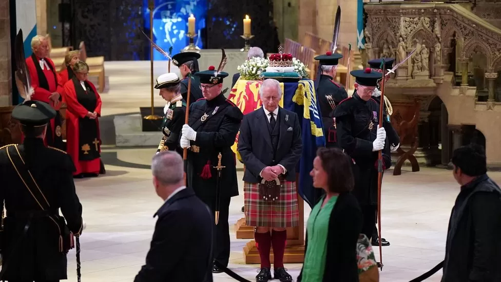 Indians at UK - Queen's Coffin