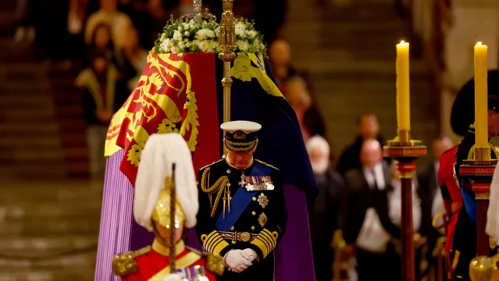 Indians at UK - Queen's Coffin