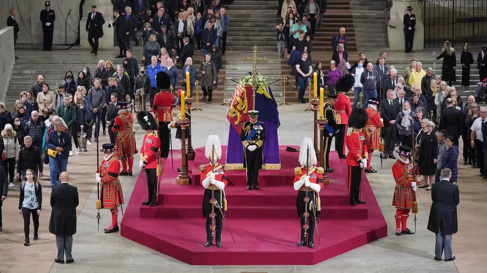 Indians at UK - Queen's Coffin