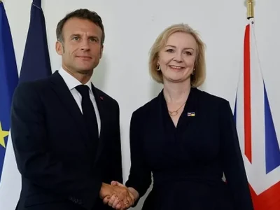 Indians at UK - French President Emmanuel Macron & Liz Truss