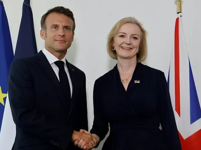 Indians at UK - French President Emmanuel Macron & Liz Truss